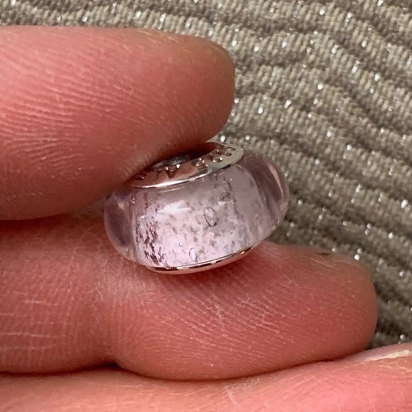 NWOT NWOT Disney Princess Aurora Signature Color Murano Glass Charm Silver 925 - Picture 9 of 12